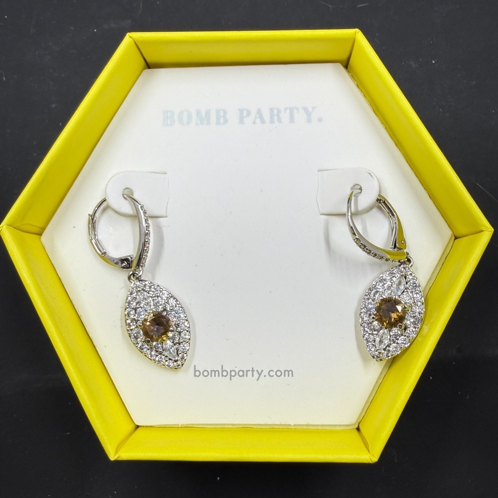 Bomb‎ Party Call it a Crush Drop Earrings Lab Yellow Rainbow Topaz RBP3993